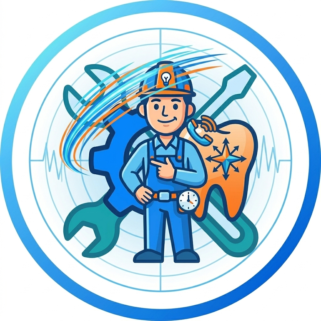 Illustration du service de dépannage et maintenance d'équipement dentaire psdentaire
