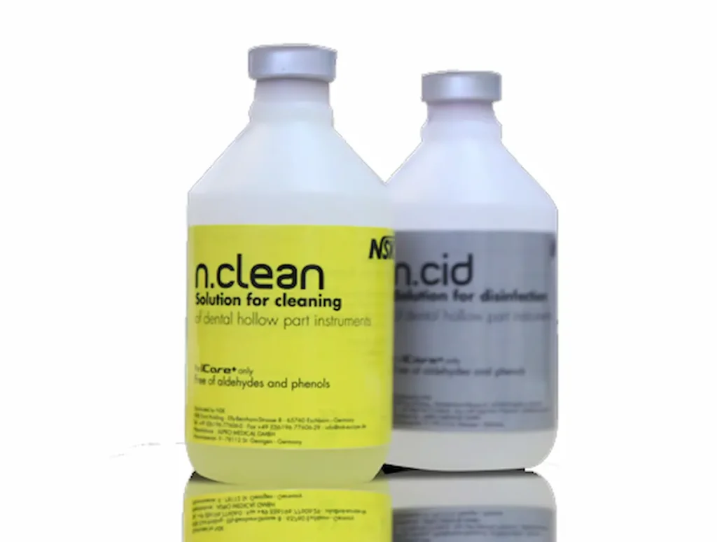 Solutions de nettoyage n.clean et désinfection n.cid NSK pour instrumentation dentaire