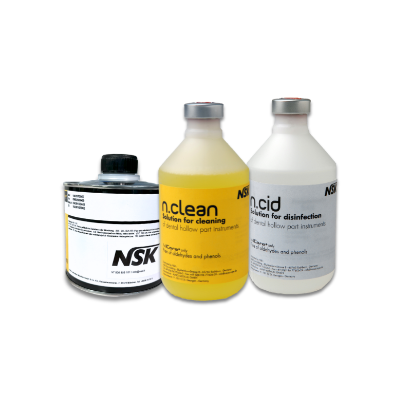 Pack consommables icare+ solutions de nettoyage n.clean, n.cid, huile de maintenance
